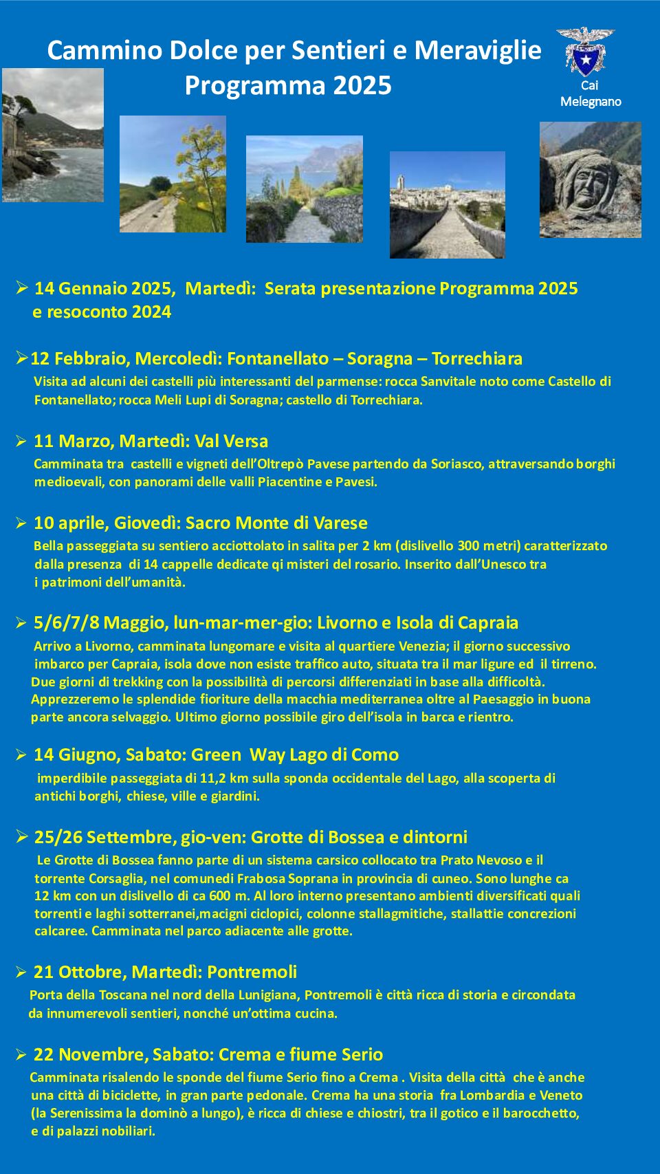 Programma Cammino Dolce 2025