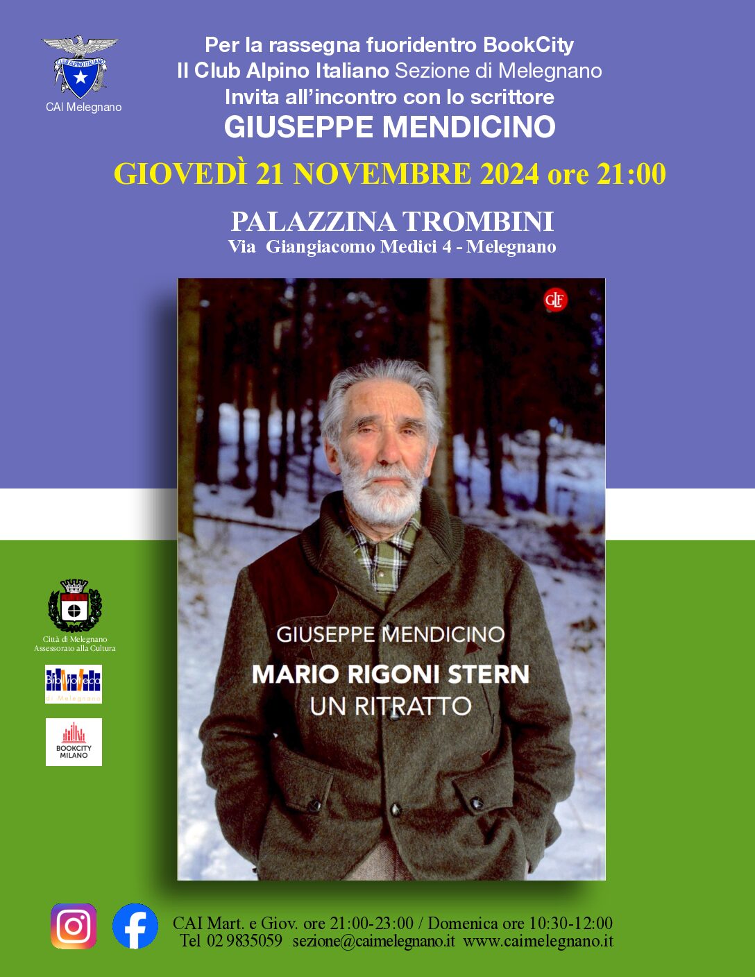 Incontro con lo scrittore GIUSEPPE MENDICINO dal titolo “Mario Rigoni Stern, un ritratto”